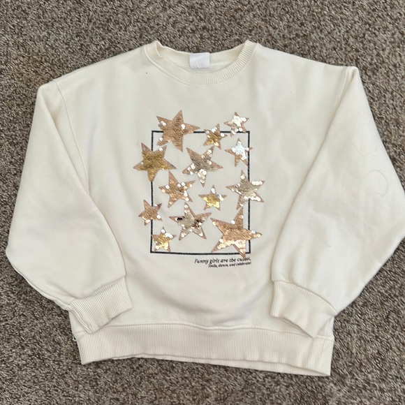 Zara Girls Sequins Sweatshirt - EUC - size 9 - Picture 1 of 3